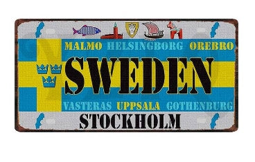 Blechschild - Schweden