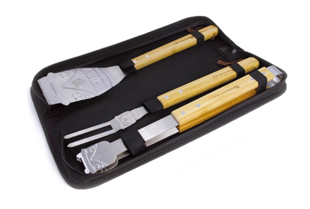 VW T1 Bus BBQ 3-teiliges Utensilienset mit Tragetasche