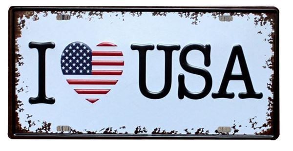 Blechschild – I LOVE USA