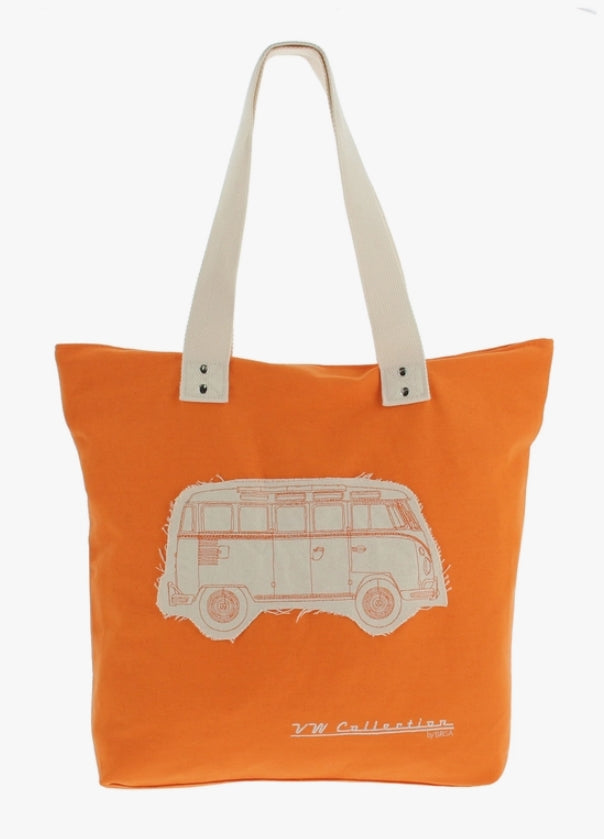 VW T1 Bus Einkaufstasche aus Segeltuch - Orange