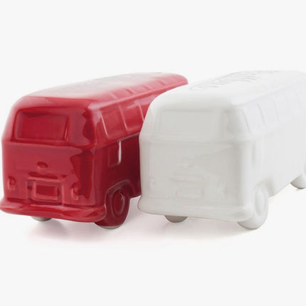 VW T1 Bus 3D Salz- und Pfefferstreuer, Weiß/Rot