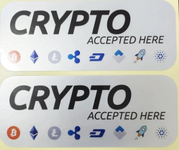 CRYPTO ACCEPTED HERE - Aufkleber 2 Stk.