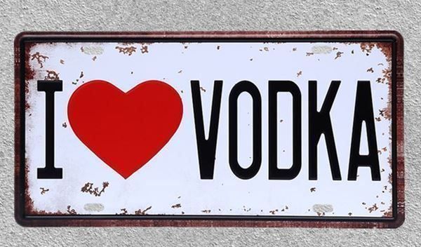 Blechschild – I LOVE VODKA