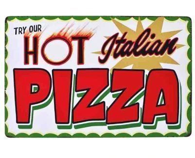 Blechschild - Pizza Reklame