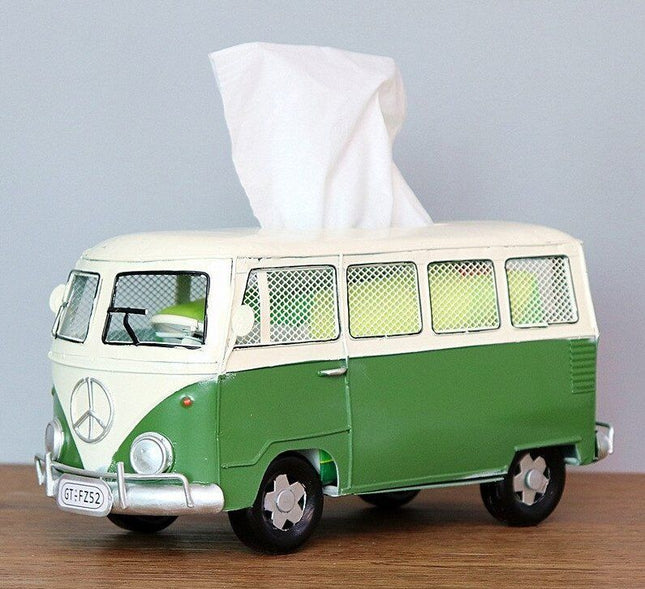 Taschentuchbox - Bulli Hippie Bus - Grün