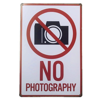 Blechschild - NO PHOTOGRAPHY