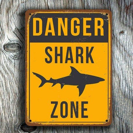 Blechschild - DANGER SHARK ZONE