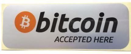 BITCOIN ACCEPTED HERE - Aufkleber 2 Stk.