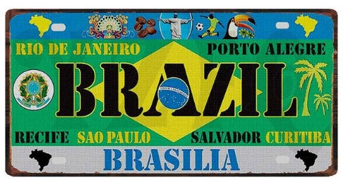 Blechschild - Brasilien