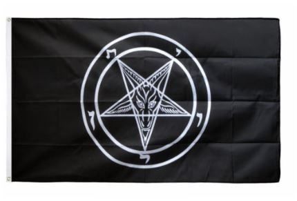 Flagge – Church of Satan / Baphomet Pentagramm